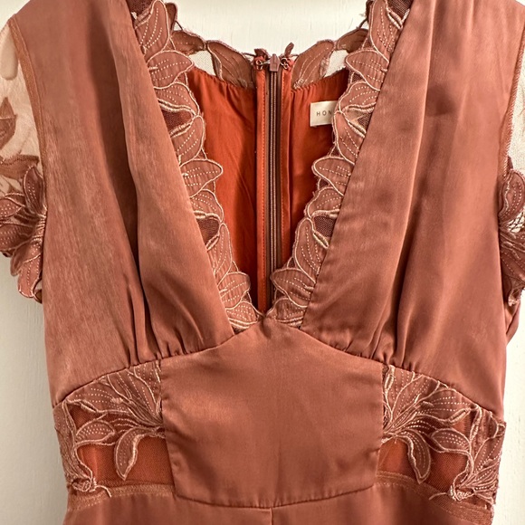 Honey Punch Romper Silk and Lace Size Small Ginger Color NWT - Picture 2 of 6